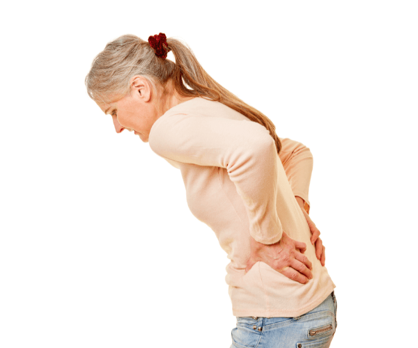 woman with arthritis pain in her back